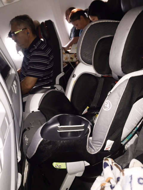 bringing car seat and stroller on plane